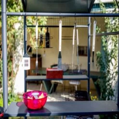 Abri Barbecue En Acier Epoxy Gris 3,37m² HABRITA -Outdoor Soldes abri barbecue en acier epoxy gris 257m habrita 3