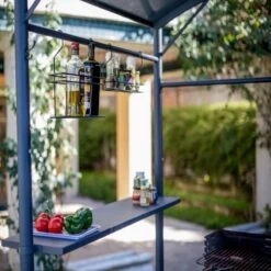 Abri Barbecue En Acier Epoxy Gris 3,37m² HABRITA -Outdoor Soldes abri barbecue en acier epoxy gris 257m habrita 4