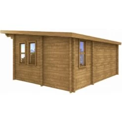 Abri Bois Massif 22m² MODERNE Traité Marron 40mm Gardy Shelter -Outdoor Soldes abri bois massif 22m moderne traite marron 40mm gardy shelter 3