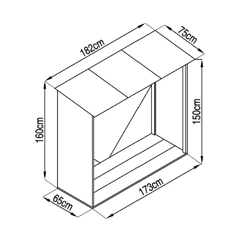 Abri Bûches En Métal 1,37m² Imitation Bois Vieilli 3 Abri Bûches En Métal 1,37m² Imitation Bois Vieilli – Image 3