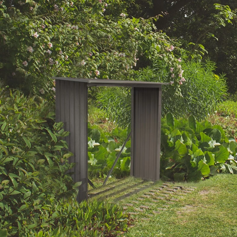 Abri Bûches En Métal 1,37m² Imitation Bois Vieilli 1 Abri Bûches En Métal 1,37m² Imitation Bois Vieilli