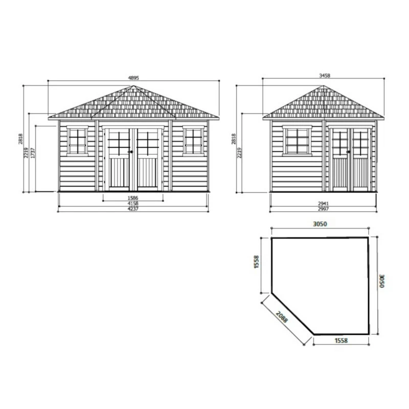 Abri D'angle 7,88m² Nancy En Bois Massif PEFC 28mm + Shingles - SOLID 2 Abri D'angle 7,88m² Nancy En Bois Massif PEFC 28mm + Shingles - SOLID – Image 2