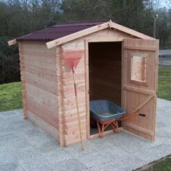 Abri En Douglas DALIA 4,71m² En Madriers 20mm - HABRITA -Outdoor Soldes abri dalia 482m en madriers douglas 20mm sans plancher habrita 1 2