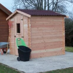 Abri En Douglas DALIA 4,71m² En Madriers 20mm - HABRITA -Outdoor Soldes abri dalia 482m en madriers douglas 20mm sans plancher habrita 1 5