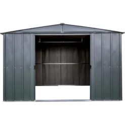 Abri De Jardin 10,7m² Toit Double Pente En Acier Galvanisé Anthracite Spacemaker -Outdoor Soldes abri de jardin 107m toit double pente en acier galvanise anthracite spacemaker 2