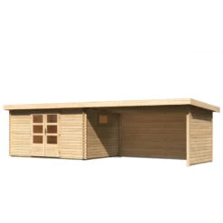 Abri De Jardin 11,49m² En Bois Massif 40mm Trittau 5 Avec Appentis 440cm, Paroi Arrière Et Latérale – Karibu -Outdoor Soldes abri de jardin 1149m en bois massif 40mm trittau 5 avec appentis 440cm paroi arriere et laterale woodfeeling 2