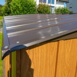 Abri De Jardin 11,58m² Toit Double Pente En Acier Galvanisé Aspect Bois Spacemaker -Outdoor Soldes abri de jardin 1158m toit double pente en acier galvanise aspect bois spacemaker 2