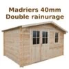 Abri De Jardin 12m² PLUS En Bois 40mm Brut Gardy Shelter