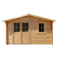 Abri En Bois Massif 12m² PLUS 28mm Traité Teinté Marron Gardy Shelter 8 Abri En Bois Massif 12m² PLUS 28mm Traité Teinté Marron Gardy Shelter -Outdoor Soldes abri de jardin 12m en bois massif autoclave teinte marron madriers 28mm gardy shelter 2