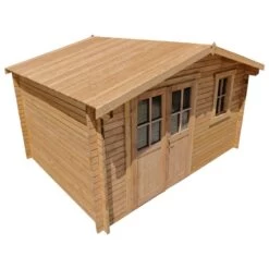 Abri En Bois Massif 12m² PLUS 28mm Traité Teinté Marron Gardy Shelter 10 Abri En Bois Massif 12m² PLUS 28mm Traité Teinté Marron Gardy Shelter -Outdoor Soldes abri de jardin 12m en bois massif autoclave teinte marron madriers 28mm gardy shelter 4
