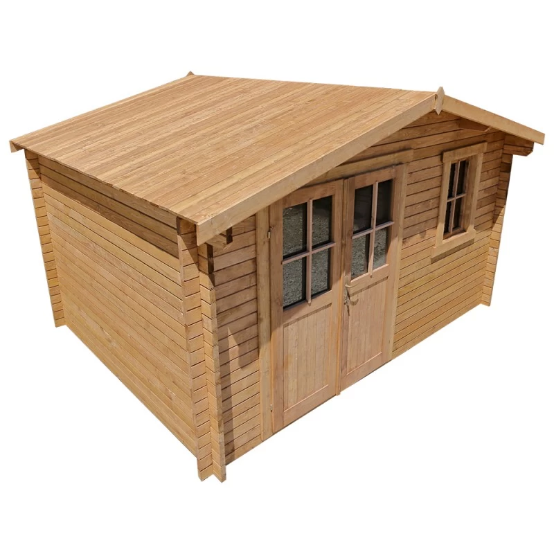 Abri En Bois Massif 12m² PLUS 28mm Traité Teinté Marron Gardy Shelter 5 Abri En Bois Massif 12m² PLUS 28mm Traité Teinté Marron Gardy Shelter – Image 5