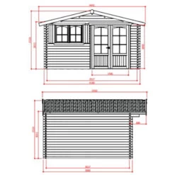 Abri De Jardin 16,22m² En Sapin Blanc FSC 40mm RIGNITZ + Shingles Rouges - SOLID -Outdoor Soldes abri de jardin 1622m en sapin blanc fsc 40mm rignitz shingles rouges solid 2