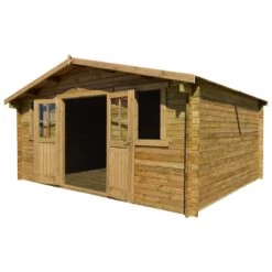 Abri De Jardin 16m² PLUS En Bois 40mm Traité Teinté Marron Gardy Shelter -Outdoor Soldes abri de jardin 16m plus en bois 40mm traite teinte marron gardy shelter 4
