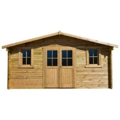 Abri De Jardin 16m² PLUS En Bois 40mm Traité Teinté Marron Gardy Shelter -Outdoor Soldes abri de jardin 16m plus en bois 40mm traite teinte marron gardy shelter 5