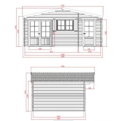 Abri De Jardin 22,04m² En Sapin Blanc FSC 40mm ROSTOCK + Shingles Rouges - SOLID -Outdoor Soldes abri de jardin 2204m en sapin blanc fsc 40mm rostock shingles rouges solid 2