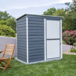 Abri De Jardin 2,35m² Monopente En Acier Galvanisé Anthracite Spacemaker -Outdoor Soldes abri de jardin 235m monopente en acier galvanise anthracite spacemaker 5