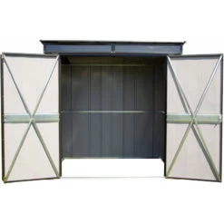 Abri De Jardin 2,55m² Monopente En Acier Galvanisé Noir Avec Toit Skylight Spacemaker -Outdoor Soldes abri de jardin 255m monopente en acier galvanise noir avec toit skylight spacemaker 3