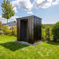 Abri De Jardin 2,7m² Monopente En Acier Galvanisé Noir Onyx Spacemaker -Outdoor Soldes abri de jardin 27m monopente en acier galvanise noir onyx spacemaker 2