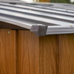 Abri De Jardin 2,93m² Toit Double Pente En Acier Galvanisé Aspect Bois Spacemaker -Outdoor Soldes abri de jardin 293m toit double pente en acier galvanise aspect bois spacemaker 4