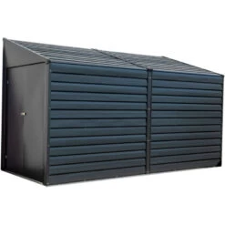 Abri De Jardin 3,5m² Adossé En Acier Galvanisé Anthracite Spacemaker -Outdoor Soldes abri de jardin 35m adosse en acier galvanise anthracite spacemaker 2