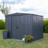 Abri De Jardin 4,58m² Toit Double Pente En Acier Galvanisé Anthracite Spacemaker