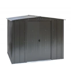 Abri De Jardin 4,58m² Toit Double Pente En Acier Galvanisé Noir Onyx Spacemaker -Outdoor Soldes abri de jardin 458m toit double pente en acier galvanise noir onyx spacemaker 5