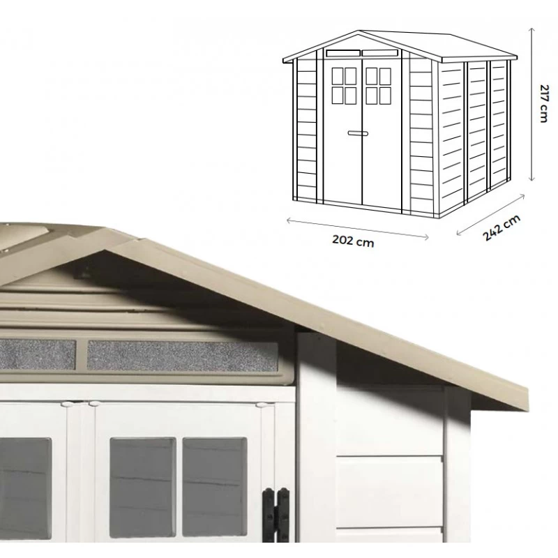 Abri De Jardin 6,03m² En PVC Avec Plancher Evo Tuscany 240 – Garofalo 6 Abri De Jardin 6,03m² En PVC Avec Plancher Evo Tuscany 240 – Garofalo – Image 6