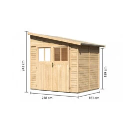 Abri De Jardin Adossé En Bois Certifié 4,18m² Bomlitz 2 - Karibu -Outdoor Soldes abri de jardin adosse en bois certifie 418m bomlitz 2 karibu 2
