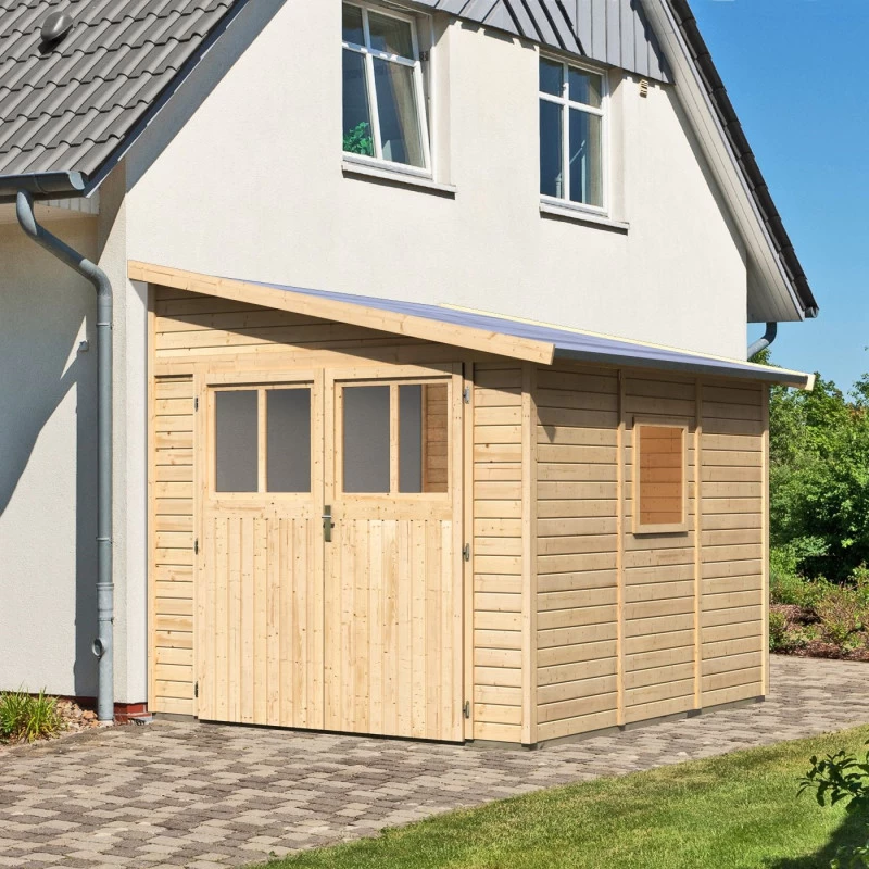 Abri De Jardin Adossé En Bois Certifié 6,23m² Bomlitz 3 - Karibu 2 Abri De Jardin Adossé En Bois Certifié 6,23m² Bomlitz 3 - Karibu – Image 2