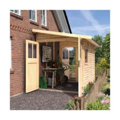 Abri De Jardin Adossé En Bois Certifié 8m² Juist 5 - Karibu -Outdoor Soldes abri de jardin adosse en bois certifie 8m juist 5 karibu 2