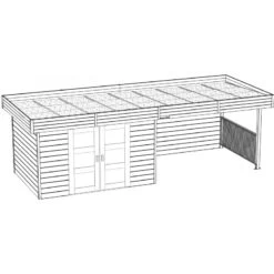 Abri De Jardin Arhus 7,65m² En Bois Massif 28mm Avec Terrasse Couverte - SOLID -Outdoor Soldes abri de jardin arhus 1988m en bois massif 28mm avec terrasse couverte solid 3