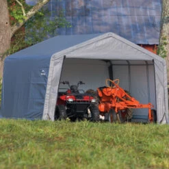 Abri De Jardin Démontable 13m² En Acier Et Polyéthylène Gris – Shelter Logic -Outdoor Soldes abri de jardin demontable 13m en acier et polyethylene gris shelter logic 3