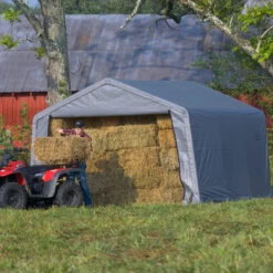 Abri De Jardin Démontable 13m² En Acier Et Polyéthylène Gris – Shelter Logic -Outdoor Soldes abri de jardin demontable 13m en acier et polyethylene gris shelter logic 5