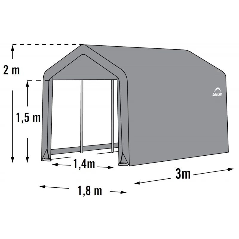 Abri De Jardin Démontable 5,4m² En Acier Et Polyéthylène Gris – Shelter Logic 4 Abri De Jardin Démontable 5,4m² En Acier Et Polyéthylène Gris – Shelter Logic – Image 4