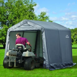 Abri De Jardin Démontable 5,76m² En Acier Et Polyéthylène Gris – Shelter Logic