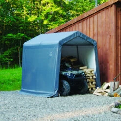 Abri De Jardin Démontable 5,76m² En Acier Et Polyéthylène Gris – Shelter Logic -Outdoor Soldes abri de jardin demontable 576m en acier et polyethylene gris shelter logic 3