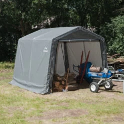 Abri De Jardin Démontable 9m² En Acier Et Polyéthylène Gris – Shelter Logic 11 Abri De Jardin Démontable 9m² En Acier Et Polyéthylène Gris – Shelter Logic -Outdoor Soldes abri de jardin demontable 9m en acier et polyethylene gris shelter logic 5