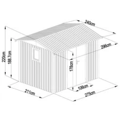 Abri De Jardin En Acier Galvanisé Roka 7,1m² + Kit D'ancrage - X-Métal -Outdoor Soldes abri de jardin en acier galvanise roka 71m kit d ancrage x metal 5