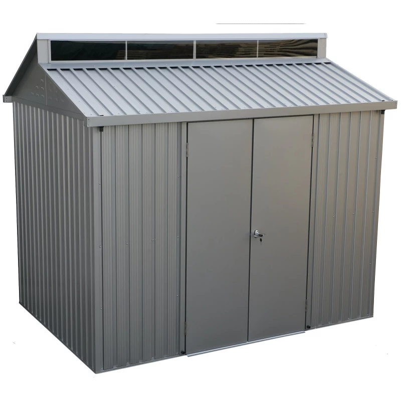 Abri De Jardin En Aluminium Gris Avec Puits De Lumière 4,33m² + Kit Fondation - DURAMAX 2 Abri De Jardin En Aluminium Gris Avec Puits De Lumière 4,33m² + Kit Fondation - DURAMAX – Image 2