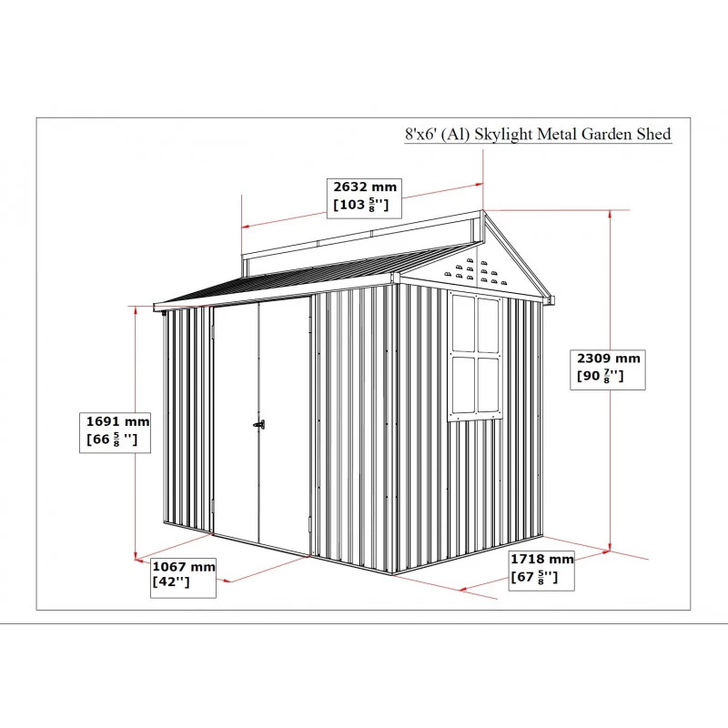 Abri De Jardin En Aluminium Gris Avec Puits De Lumière 4,33m² + Kit Fondation - DURAMAX 3 Abri De Jardin En Aluminium Gris Avec Puits De Lumière 4,33m² + Kit Fondation - DURAMAX – Image 3