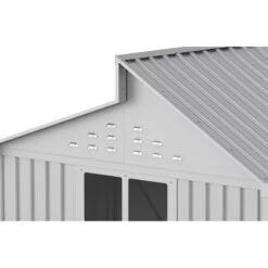 Abri De Jardin En Aluminium Gris Avec Puits De Lumière 7,27m² + Kit Fondation - DURAMAX -Outdoor Soldes abri de jardin en aluminium gris avec puits de lumiere 727m kit fondation duramax 3