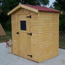 Abri De Jardin En Bois 2,56m² - Panneaux 16mm + Plancher -Outdoor Soldes abri de jardin en bois 256m panneaux 16mm plancher 2