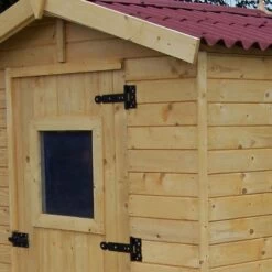 Abri De Jardin En Bois 2,56m² - Panneaux 16mm + Plancher -Outdoor Soldes abri de jardin en bois 256m panneaux 16mm plancher 3