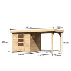 Abri De Jardin En Bois 4,62m² Freiburg 2 Avec Appentis De 2,40 M - Karibu 8 Abri De Jardin En Bois 4,62m² Freiburg 2 Avec Appentis De 2,40 M - Karibu -Outdoor Soldes abri de jardin en bois 462m freiburg 2 avec appentis de 240 m karibu 2