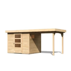 Abri De Jardin En Bois 5,25m² Avec Appentis De 2,40 M Freiburg 3 - Karibu -Outdoor Soldes abri de jardin en bois 525m avec appentis de 240 m freiburg 3 karibu 2