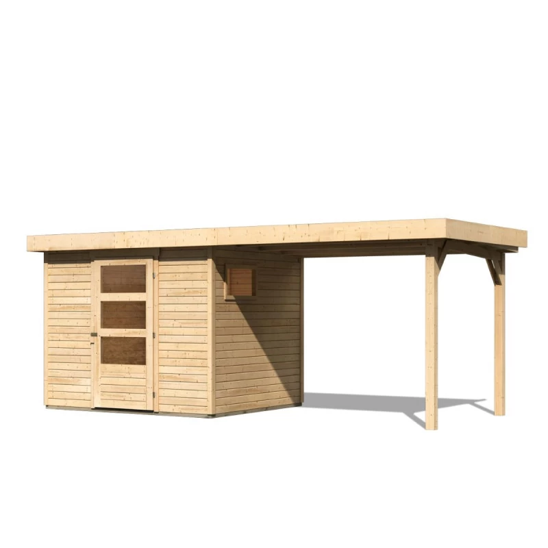Abri De Jardin En Bois 5,25m² Avec Appentis De 2,80 M Freiburg 3 - Karibu 2 Abri De Jardin En Bois 5,25m² Avec Appentis De 2,80 M Freiburg 3 - Karibu – Image 2