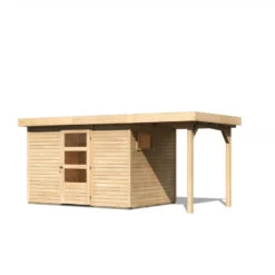 Abri De Jardin En Bois 6,55m² Avec Appentis De 1,50 M Freiburg 4 - Karibu -Outdoor Soldes abri de jardin en bois 655m avec appentis de 150 m freiburg 4 karibu 2