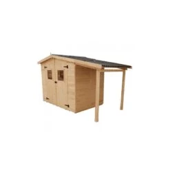 Abri De Jardin En Bois Brut 4,08m² + Bûcher 2,08m² + Plancher