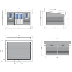 Abri De Jardin En Bois Composite 28mm Anthracite 12m² PREMIUM Toit Monopente - Woodlife Garden -Outdoor Soldes abri de jardin en bois composite 28mm anthracite 12m premium toit monopente woodlife garden 5