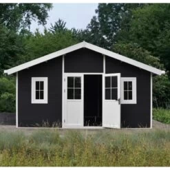 Abri De Jardin En Bois Composite 28mm Anthracite 19,22m² PREMIUM - Woodlife Garden -Outdoor Soldes abri de jardin en bois composite 28mm anthracite 1922m premium woodlife garden 2